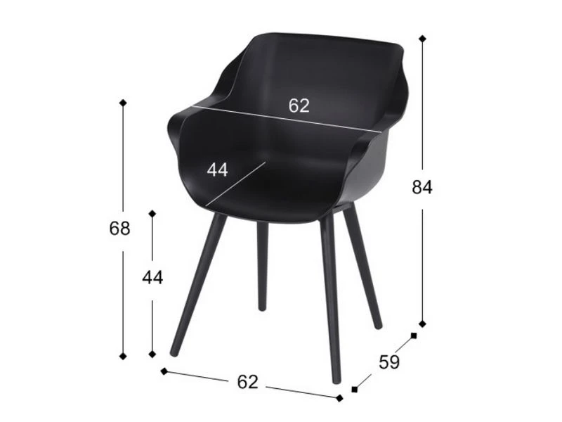 Hartman Tuinstoel Sophie Studio Zwart 4 Hartman Tuinstoel Sophie Studio Zwart - Afbeelding 4