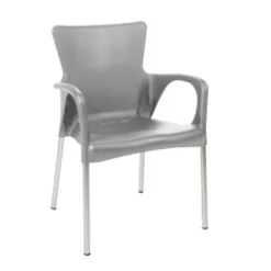 Lesli Tuin-stapelstoel Bella Kunststof Grijs