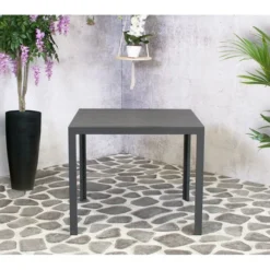 Sensline Jersey Tuintafel Polywood 90 Antraciet