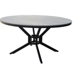 Sensline Jersey Tuintafel Rond 140 Polywood Antraciet