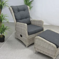 Te Velde Tuinmeubelen Bombay Verstelbare Tuin-loungestoel -Geheime Tuin Verkoop 45 7 te velde tuinmeubelen bombay lounge stoel met voetenbank