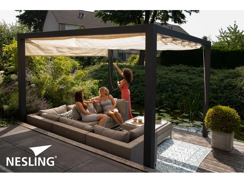 Nesling Aluminium Pergola Optiva Coolfit 319 X 419 Sand 3 Nesling Aluminium Pergola Optiva Coolfit 319 X 419 Sand - Afbeelding 3