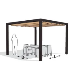 Nesling Aluminium Pergola Optiva Coolfit 402 X 402 Sand