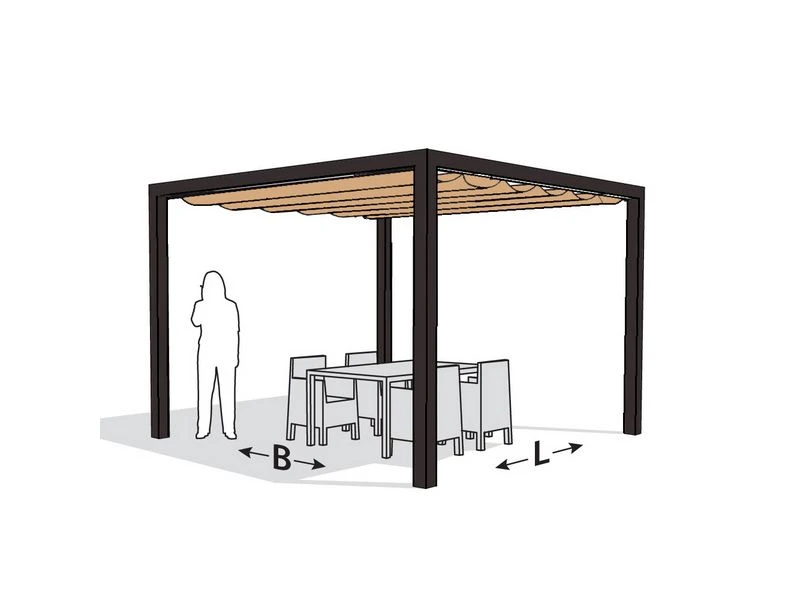 Nesling Aluminium Pergola Optiva Coolfit 402 X 402 Sand 1 Nesling Aluminium Pergola Optiva Coolfit 402 X 402 Sand